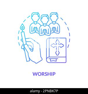 Worship blue gradient concept icon Stock Vector
