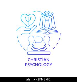 Christian psychology blue gradient concept icon Stock Vector