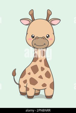 Cute Giraffe Cartoon Character Stock Vector