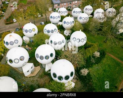 's-Hertogenbosch, Province North Brabant, The Netherlands, Experimental bulb houses called Bolwoningen in dutch city Den Bosch Stock Photo