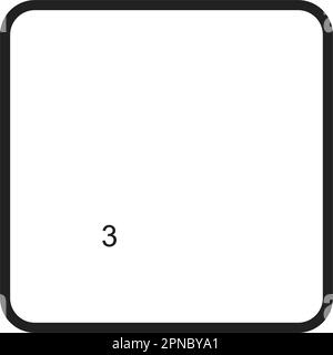 Keycap Digit Three icon vector image. Suitable for mobile apps, web ...