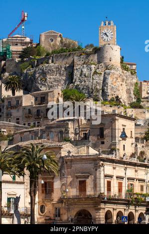The Castello dei Conti, city of Modica, Ragusa, Sicily, Italy, Europe; UNESCO World Heritage Site Stock Photo