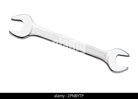 Spanner isolated on white, including clipping path, copy space Stock Photo