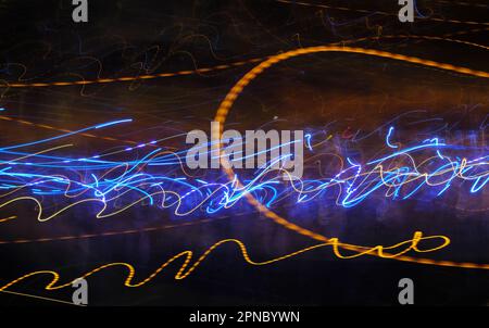 abstract background, light tracks using icm technique Stock Photo