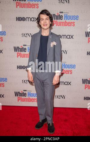 NEW YORK, NEW YORK - APRIL 17: Liam James attends HBO's 'White House Plumbers' New York Premiere at 92nd Street Y on April 17, 2023 in New York City. Stock Photo