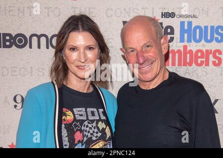 NEW YORK, NEW YORK - APRIL 17: Lizzie Tisch and Jonathan Tisch attend HBO's 'White House Plumbers' New York Premiere at 92nd Street Y on April 17, 2023 in New York City. Stock Photo