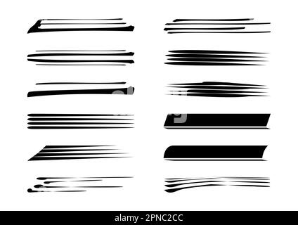 Isolated Hand Drawn Vector Brush Graphic Elements Set. Premium Vector Stock Vector