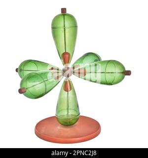 Vintage educational molecular model isolated on a white background Stock Photo