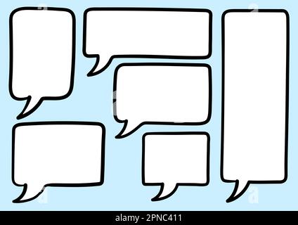 Isolated Freehand Handrawn Speech Bubbles And Signs For Cartooning, Comic, And Doodling Design. Premium Vector Stock Vector