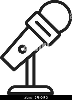 Mic Stand icon vector image. Suitable for mobile apps, web apps and print media. Stock Vector