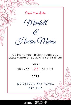 Marriage invitation template. Invitation card. Wedding invitation template. Invitation template Stock Vector