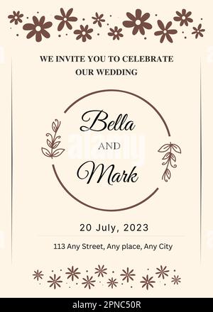 Marriage invitation template. Invitation card. Wedding invitation template. Invitation template Stock Vector