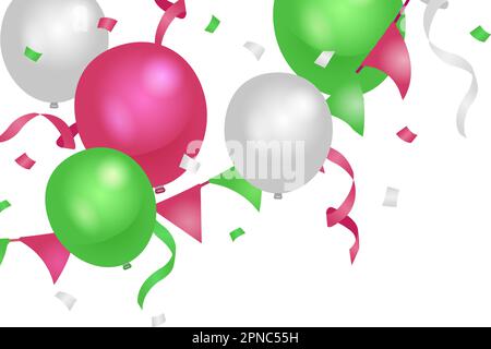 Colorful balloons illustration for left corner design elements Stock Vector