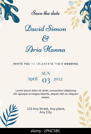 Marriage invitation template. Invitation card. Wedding invitation template. Invitation template Stock Vector