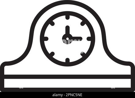 Mantelpiece Clock icon vector image. Suitable for mobile apps, web apps and print media. Stock Vector