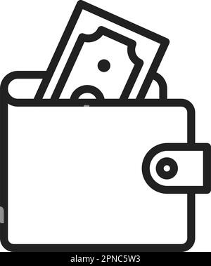 Money in Wallet icon vector image. Suitable for mobile apps, web apps and print media. Stock Vector
