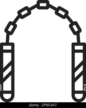 Nunchaku icon vector image. Suitable for mobile apps, web apps and print media. Stock Vector