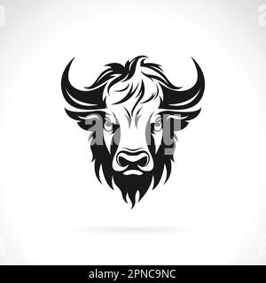 Vector of a bison head design on white background. Easy editable layered vector illustration. Wild Animals. Stock Vector