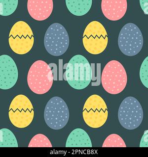 Easter eggs colorful seamless pattern wallpaper. Vector illustration. Stock Vector