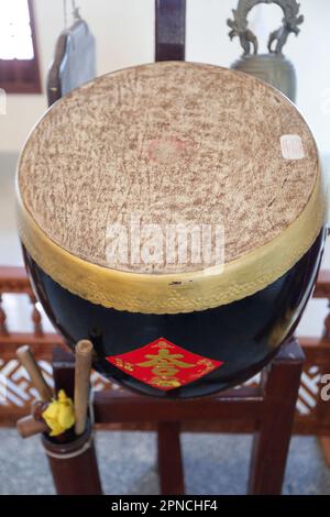 Phu Son Tu buddhist temple.  Buddhist drum for ceremony.  Tan Chau. Vietnam. Stock Photo