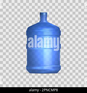 Full water storage bottle isolated on white background. Front view, 3D vector illustration. Stock Vector