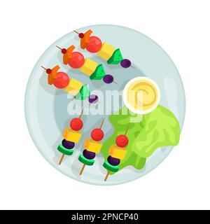 Canape illustration in color cartoon style. Editable vector graphic design. Stock Vector