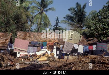 a Fishing Village on the Coast at the Town of Colva in the Province of Goa in India,  India, Goa, April, 1996 Stock Photo