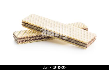 Sweet chocolate wafer isolated on the white background. Stock Photo