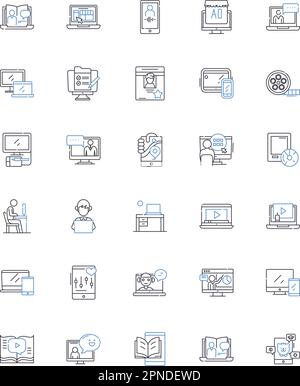 Conversion and action line icons collection. Convert, Engage, React ...