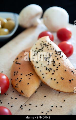 Peynirli Pogaca - Cheese and mushroom pie Stock Photo
