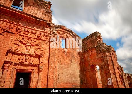 The ruins of the Jesuit Missions of 'La Santísima Trinidad de Paraná', Itapúa, Paraguay. Stock Photo