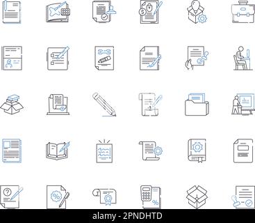 Video advertising line icons collection. Engagement, Conversion, Storytelling, Impact, Branding, Promotion, Awareness vector and linear illustration Stock Vector