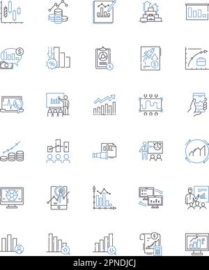 Descriptive Statistics line icons collection. Variables, Measures ...