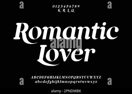 Elegant luxury bold italic serif font vector with alternate Stock Vector