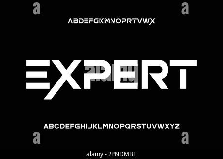 Modern geometric alphabets display font with alternates Stock Vector