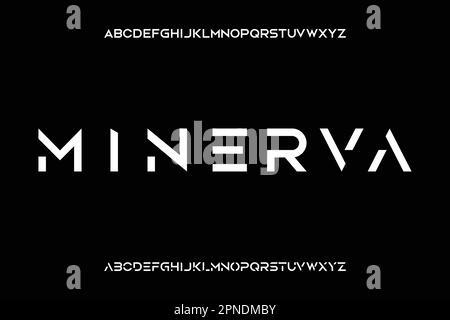 Modern futuristic alphabets display font with alternates Stock Vector