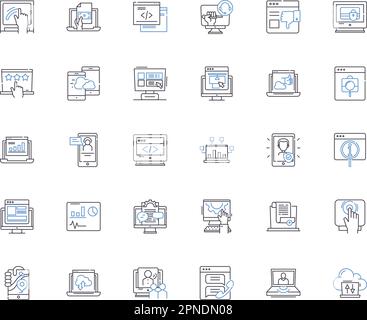 Commercial use line icons collection. Profitability, Business, My, Sales, Marketing, Advertising, Investment vector and linear illustration. Capital Stock Vector