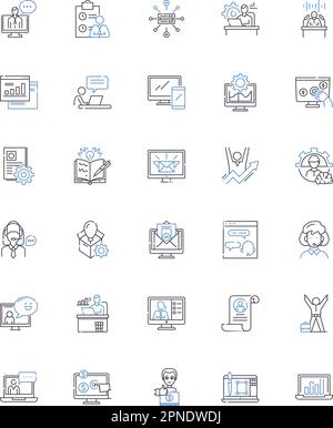 Operational enterprise line icons collection. Efficiency, Effectiveness, Productivity, Optimization, Automation, Outsource, Streamline vector and Stock Vector