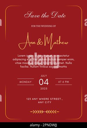 Marriage invitation template. Invitation card. Wedding invitation template. Invitation template. Marriage. Wedding Stock Vector