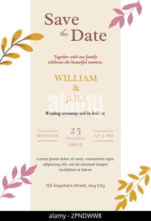 Marriage invitation template. Invitation card. Wedding invitation template. Invitation template. Marriage. Wedding Stock Vector