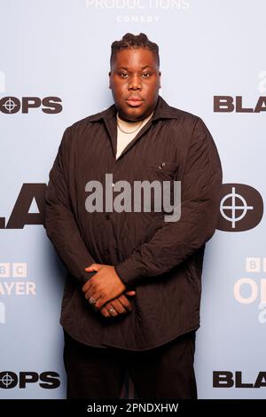 Press launch for BLACK OPS, new comedy series on BBC One & BBC iPlayer produced by BBC Studios Comedy. Hammed Animashaun at the launch. Stock Photo