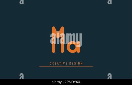 Alphabet letters Modern Creative logo MA , AM Stock Vector