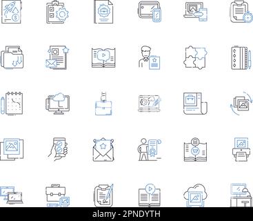 Amalgamation line icons collection. Fusion , Consolidation ...
