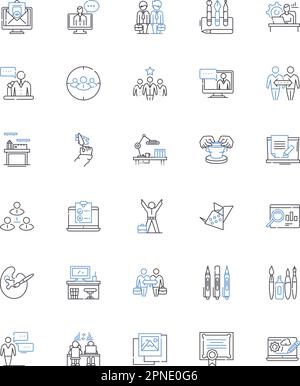 Creative workshop line icons collection. Imagination, Artistry, Innovation, Design, Expression, Perspective, Collaboration vector and linear Stock Vector