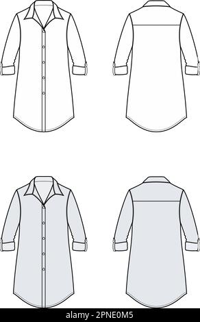 Womens tunic. Front and back.  Stock Vector