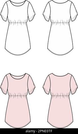 Womens tunic. Front and back.  Stock Vector