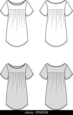 Womens tunic. Front and back.  Stock Vector