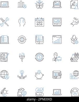 Community development line icons collection. Empowerment, Collaboration, Engagement, Unity, Diversity, Growth, Creativity vector and linear Stock Vector