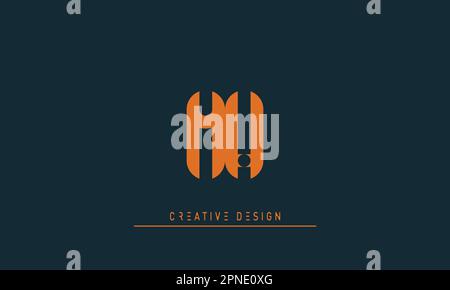 Alphabet letters Modern Creative logo MH , HM Stock Vector