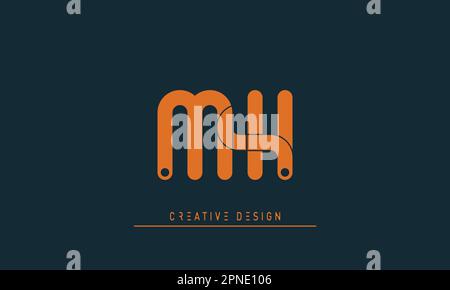 Alphabet letters Modern Creative logo MH , HM Stock Vector